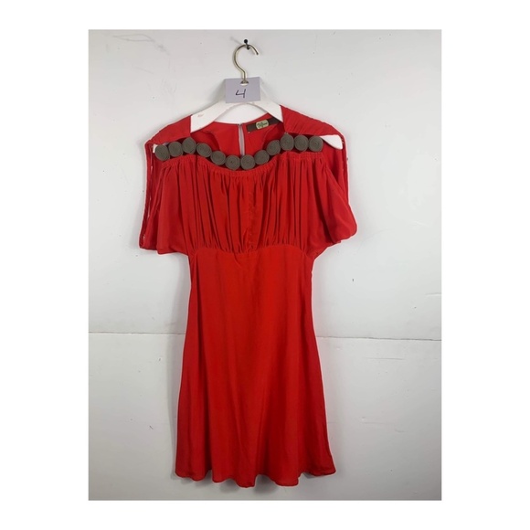 Eva Franco Dresses & Skirts - Anthropologie Eva Franco Red Mini Flare Dress